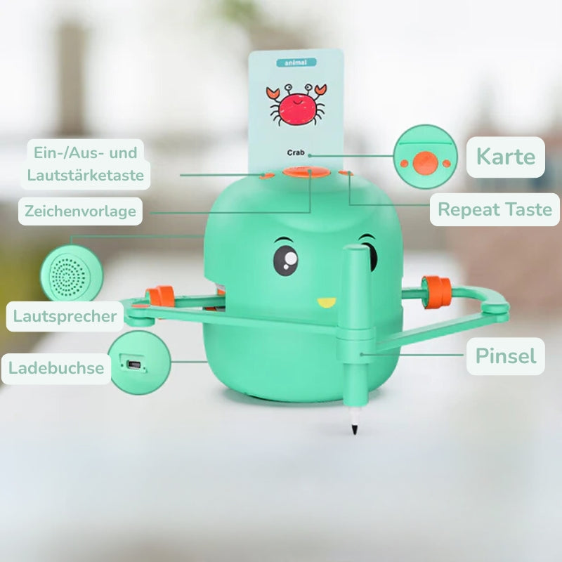 Koalu™ Montessori Zeichenroboter mit 100 Wortkarten