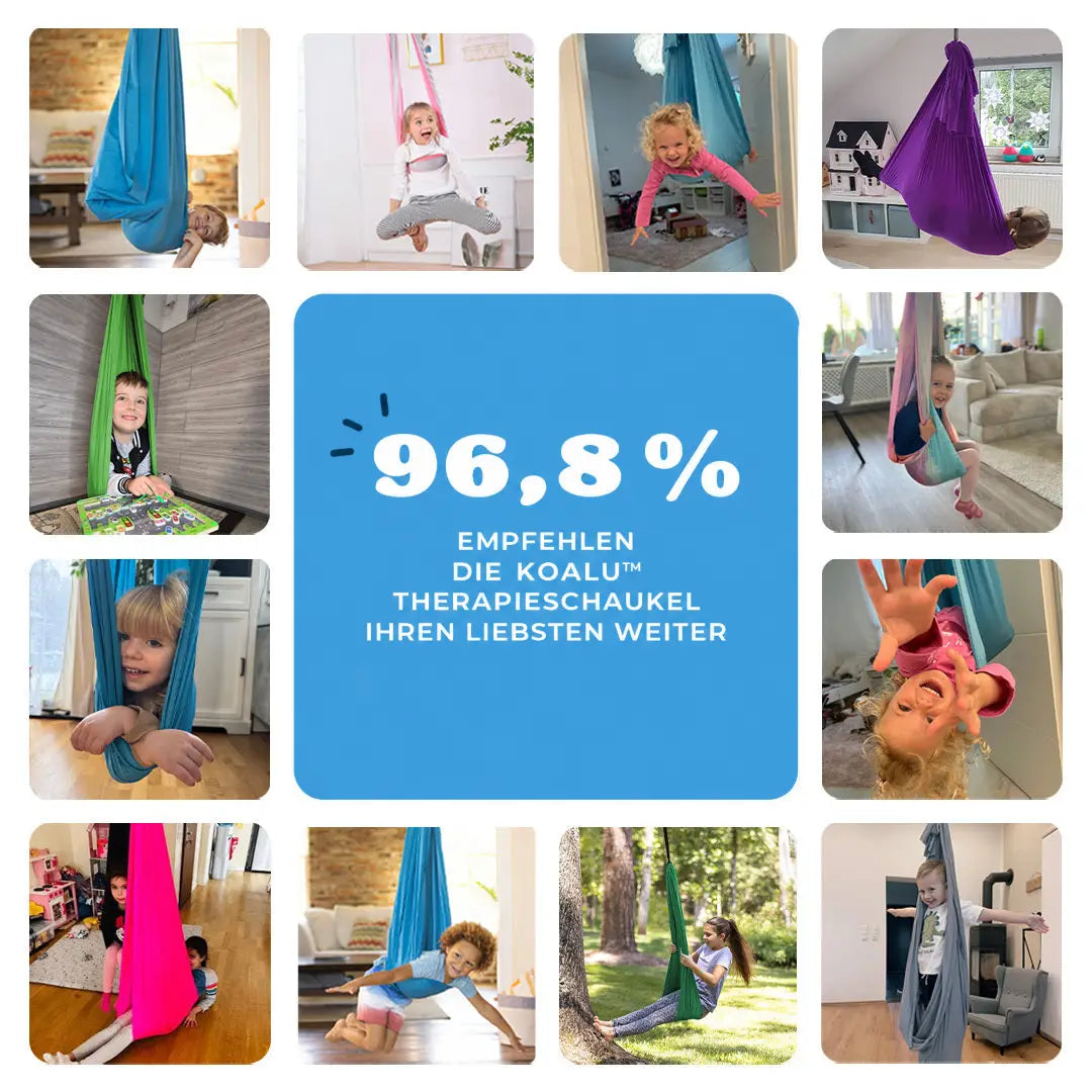 96,8 % empfehlen die Koalu Therapieschaukel ihren Liebsten weiter – Kundenfotos